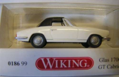 Wiking Model Car 0186 Glas 1700 GT Cabrio 1/87 HO railway scale new in pack