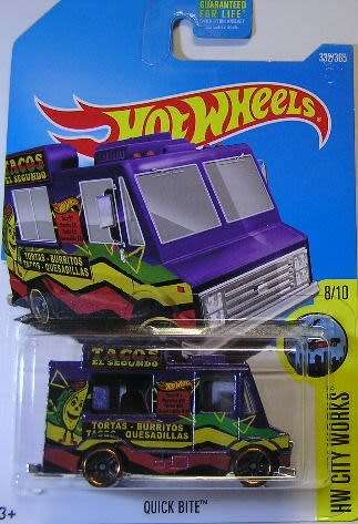 Hotwheels Hot Wheels Diecast Model Car 2017 332 / 365 Quick Bite Snack Truck "Tacos" new in pack