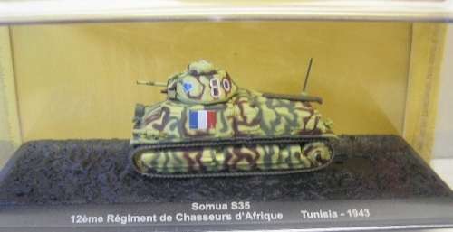 IXO Military Diecast Model Tank Collection Somua S 35 12th Regiment Tunisia 1943 1/72 OO railway sc
