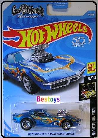Hotwheels Hot Wheels Diecast Model Car 50th 2018 41 / 365 Chevy Chevrolet Corvette 1968 Gas Monkey