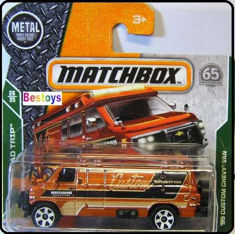 Matchbox Diecast Model Car 65th Anniv 2018 102 / 125 Chevy Chevrolet Custom Van 1995 Road Trip 1/64