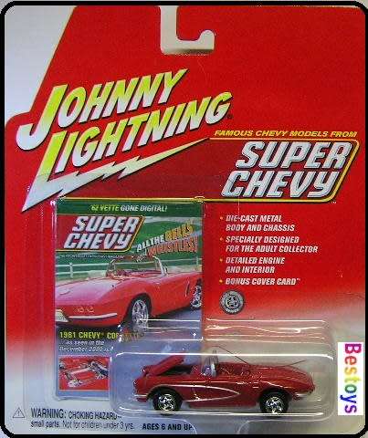 Johnny Lightning Diecast Model Car Super Chevy Chevrolet Corvette 1961 Conv 1/64 scale new in pack