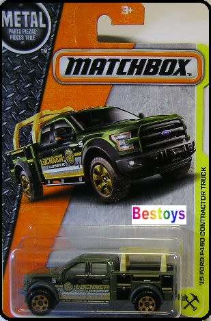 Matchbox Diecast Model Car 2017 47 / 125 Ford F150 F 150 2015 Pickup Contractor 1/64 scale new