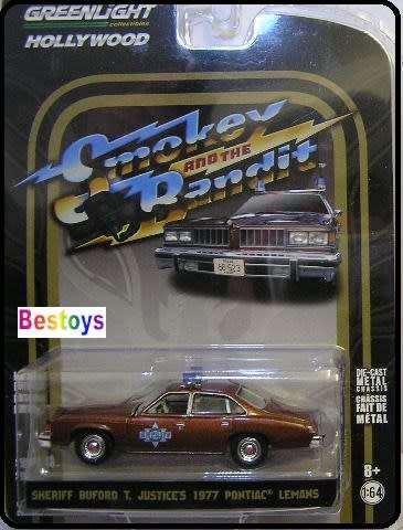 Greenlight Diecast Model Car Hollywood TV Movie Film Pontiac Lemans 1977 Smokey & Bandit Sheriff Buf