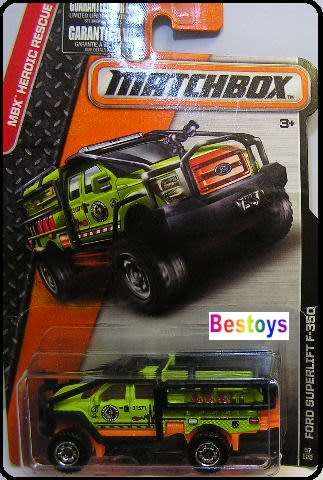 Matchbox Diecast Model Car 2015 57 / 120 Ford Superlift F350 F 350 Rescue Van new in pack