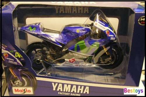 Maisto Diecast Model Motorcycle Bike Moto GP Yamaha Factory Racing No 46 Rossi Movistar 1/10 scale