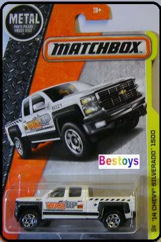 Matchbox Diecast Model Car 2017 59 / 125 Chevy Chevrolet Silverado 1500 Pickup 2014 "Waz Up" Constru