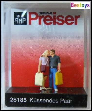 Preiser Model 28185 Kissing couple figures 1/87 HO railway scale new in pack