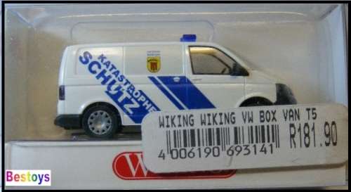 Wiking Model Car 0693 VW Volkswagen Transporter T 5 T5 Van Disaster Management 1/87 HO railway scale
