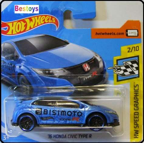 Hotwheels Hot Wheels Diecast Model Car 2018 245 / 365 Honda Civic Type R 2016 "Bisimoto" Speed Graph