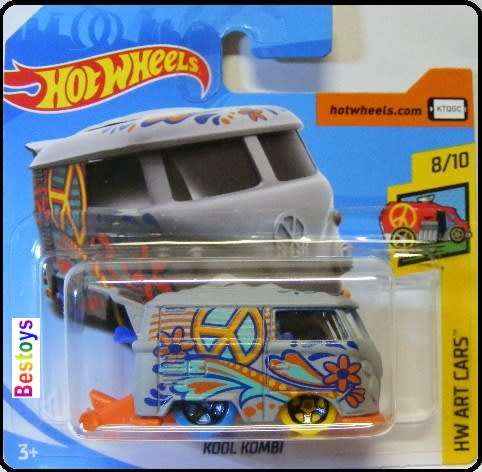 Hotwheels Hot Wheels Diecast Model Car 2018 353 / 365 VW Volkswagen Kool Kombi Art Cars new in pack