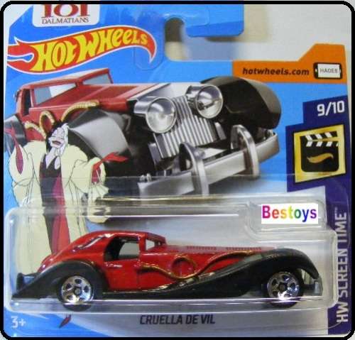 Hotwheels Hot Wheels Diecast Model Car 2018 343 / 365 Cruella De Vil Cadillac 101 Dalmatians Screen