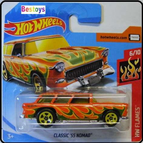 Hotwheels Hot Wheels Diecast Model Car 2018 349 / 365 Chevy Chevrolet Classic Nomad 1955 Flames 1/64