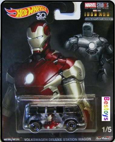 Hotwheels Hot Wheels Diecast Model Car Pop Culture Marvel VW Volkswagen Kombi Iron Man new in pack