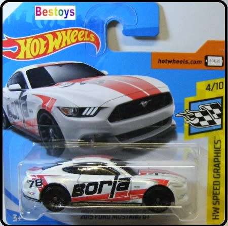Hotwheels Hot Wheels Diecast Model Car 2018 222 / 365 Ford Mustang GT 2015 "Borja" Speed Graphics