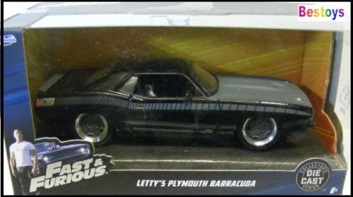 JADA Diecast Model Car Plymouth Barracuda Letty Fast & Furious Movie Film TV 1/32 scale