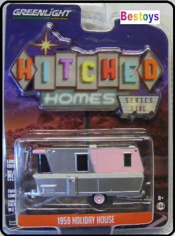 Greenlight Diecast Model Caravan Hitched Homes Holiday House 1959 1/64 scale new in pack