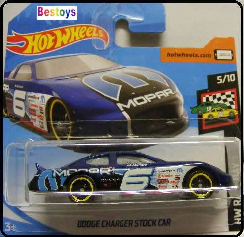 Hotwheels Hot Wheels Diecast Model Car 2019 76 / 250 Dodge Charger Stock Car No 6 "Mopar" Race Day