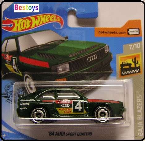 Hotwheels Hot Wheels Diecast Model Car 2019 43 / 250 Audi Quattro Sport 1984 No 4 Baja Blazers 1/64