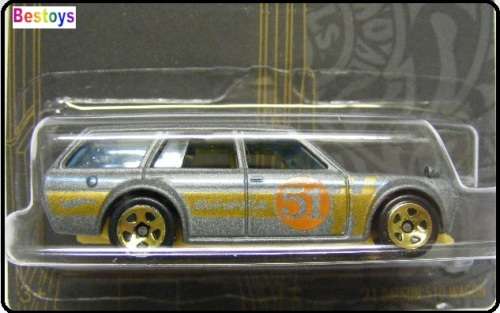 Hotwheels Hot Wheels Diecast Model Car 2019 Satinchrome Datsun 510 Stationwagon 1971 No 51 1/64 scal