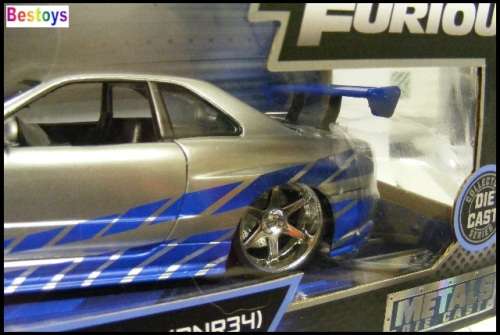 JADA Diecast Model Car Movie Film TV Fast & Furious Nissan Skyline GT R R35 Brian 1/24 scale new