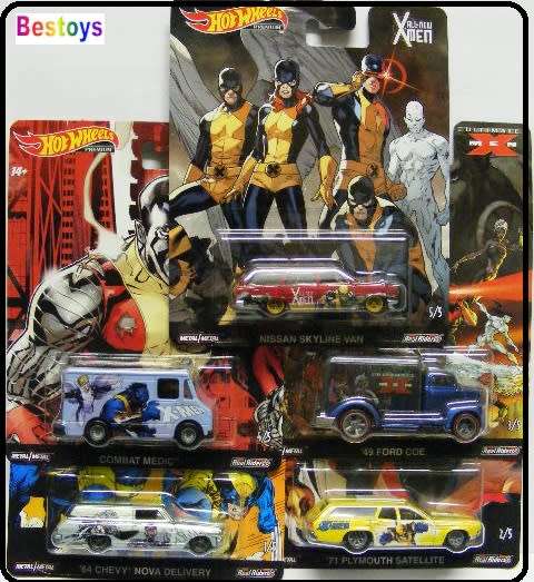 Hotwheels Hot Wheels Diecast Model Car Pop Culture X-Men Set 5 pce Ford Chevy Nissan Plymouth Combat