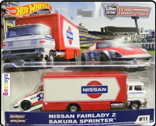 Hotwheels Hot Wheels Diecast Model Car Culture Team Transport Nissan Fairlady Z + Sakura Sprinter T