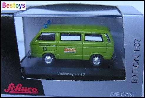Schuco Diecast Model Car 26009 VW Volkswagen Kombi T3 T 3 "ASB" 1/87 HO railway scale new in pack