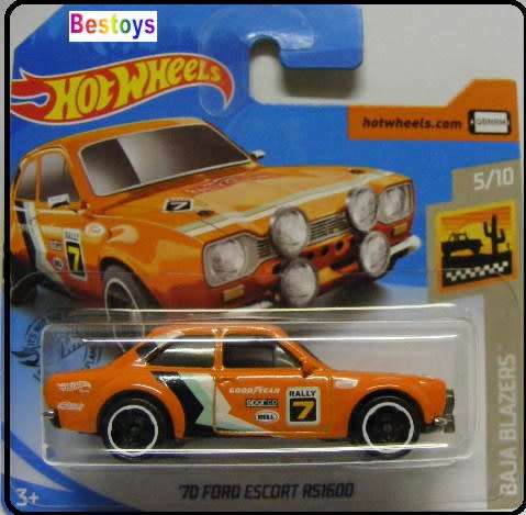Hotwheels Hot Wheels Diecast Model Car 2020 52 / 250 Ford Escort RS 1600 RS1600 1970 No 7 Baja Blaze