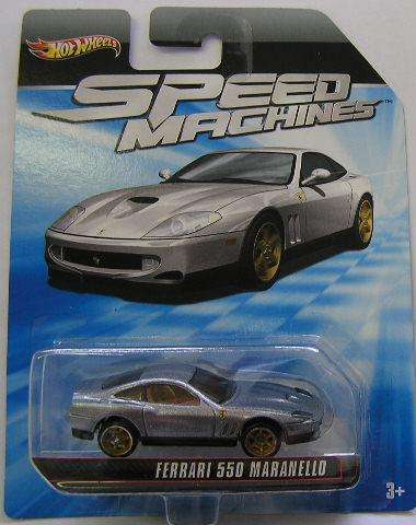 Hot Wheels Diecast Model Car Speed Machines , Ferrari 550 Maranello , 2010 on card , new in blister