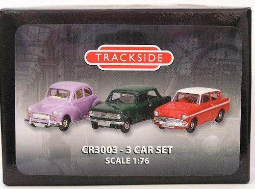Corgi Trackside Diecast Model Car ,CR3003 3 car Set ,Morris Vauxhall Ford Anglia ,OO 1/76 rail scale