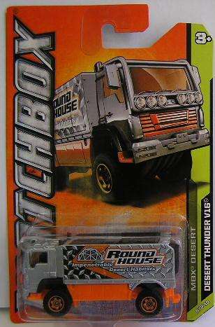 Matchbox Diecast Model Car No 46 Desert Thunder Offraod Truck "Round House" 2011 on card new in pack