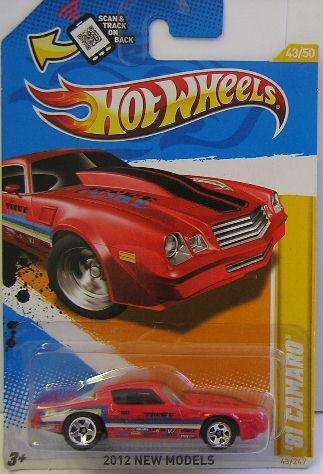 Hotwheels Diecast Model Car First Edition Chevy Chevrolet Camaro 1981 "Tuske" 2011 on card No 43