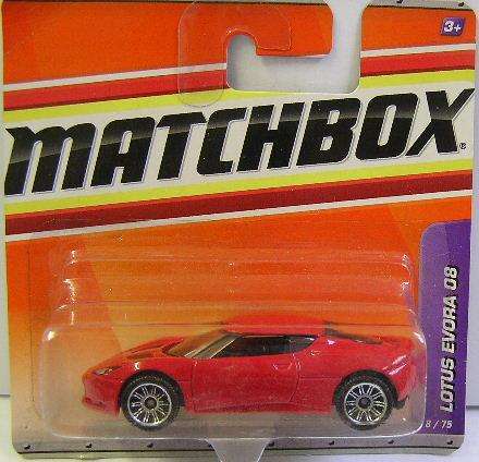 Matchbox Diecast Model Car No 8 / 75 Lotus Evora 2008 2009 on card new in pack