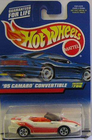 Hotwheels Diecast Model Car No 796 Chevy Chevrolet Camaro Conv 1995 1997 on card new in pack