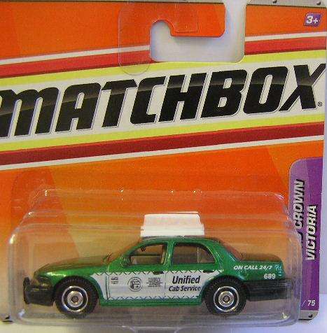 Matchbox Diecast Model Car No 68 / 75 Ford Crown Victoria 2006 Taxi "United Cab" 2009 on card new