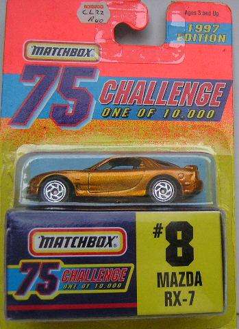 Matchbox Diecast Model Car Gold Challenge Collection No 8 / 75 Mazda RX7 RX 7 1996 on card new