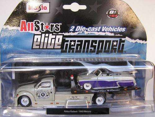 Maisto Diecast Model Car Elite Transport Flatbed Recovery Truck + Mercury 1950 1/64 scale new in pac