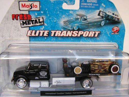 Maisto Diecast Model Car Elite Transport International Durastar Flatbed Recovery Truck + Ford Model