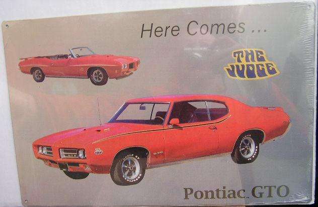 Metal Tin Sign Lithographed Image Pontiac GTO "The Judge" 420 x 270 mm new in pack