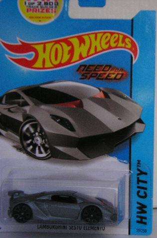 Hotwheels Hot Wheels Diecast Model Car Lamborghini Sesto Elemento Need for Speed 39 / 250 1/64 scale