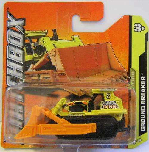 Matchbox Diecast Model Car No 33 / 120 Ground Breaker Bulldozer No 8 "Dino" 2011 on card new in pack