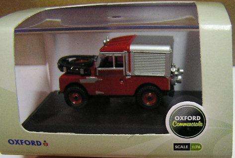 Oxford Diecast Model Car LAN188012 Land Rover 88" inch Fire with hoses OO 1/76 railway scale new