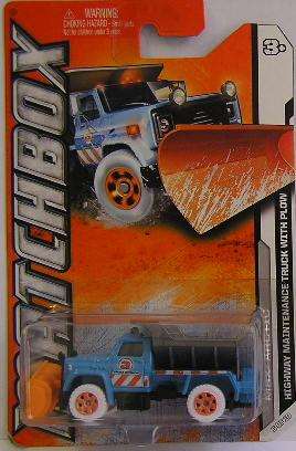 Matchbox Diecast Model Car No 75 Highway Maintenance Truck with Snowplough 2011 on card new in pack