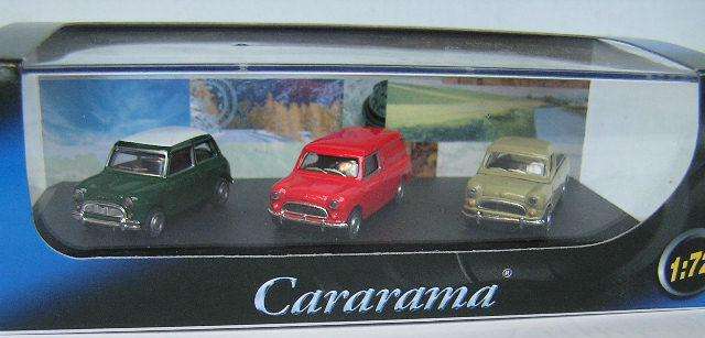 Cararama Hongwell Diecast Model Car Set 3 pack Mini Cooper + Van + Pickup 1/72 OO railway scale new