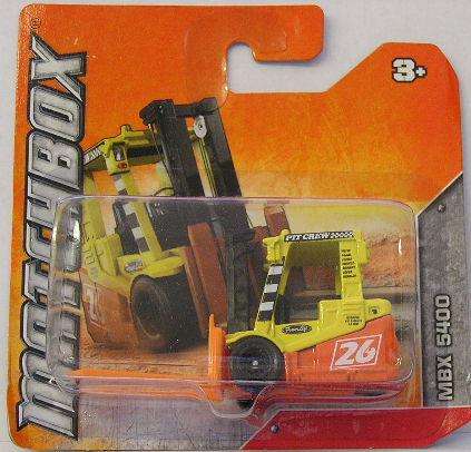 Matchbox Diecast Model No 42 / 120 MBX 5400 Forklift Truck "26" , 2011 on card , new in blister pack