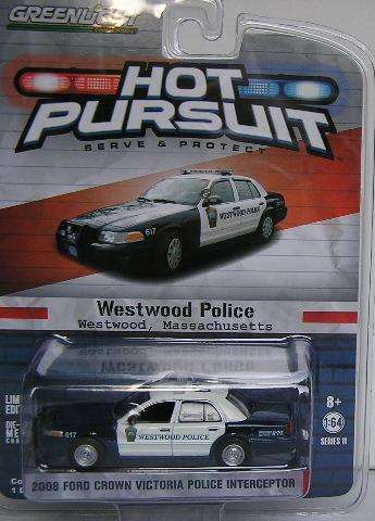 Greenlight Diecast Model Car Hot Pursuit Police Series Ford Crown Victoria 2008 Westwood Police Mass