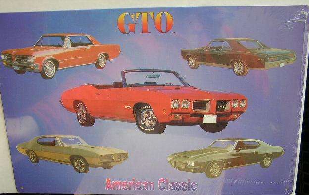 Metal Tin Sign Lithographed Image Pontiac GTO "American Classic" 425 x 270 mm new in pack