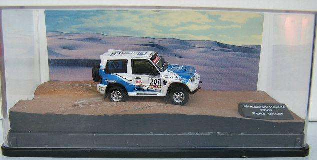 Cararama Hongwell Diecast Model Car diorama Mitsubishi Pajero Paris Dakar Rally 2001 1/72 OO scale