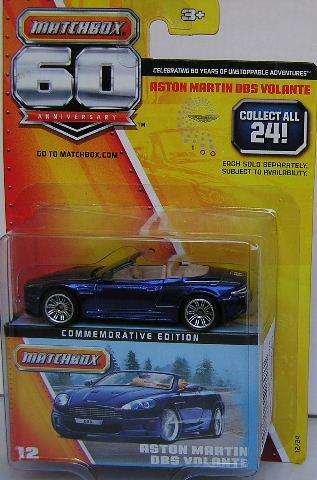 Matchbox Diecast Model Car 60th Anniversary 2013 No 12 Aston Martin DBS Volante 1/64 scale new